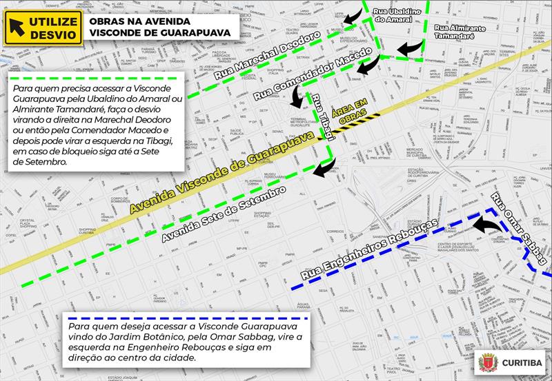 Obras na Visconde de Guarapuava