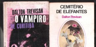 foto mostra a capa de dois livros de Dalton Trevisan, O Vampiro de Curitiba e Cemitério de Elefantes